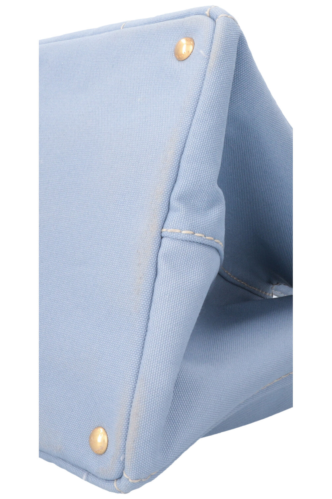PRADA Canapa Tote Bag Toile Bleu Clair