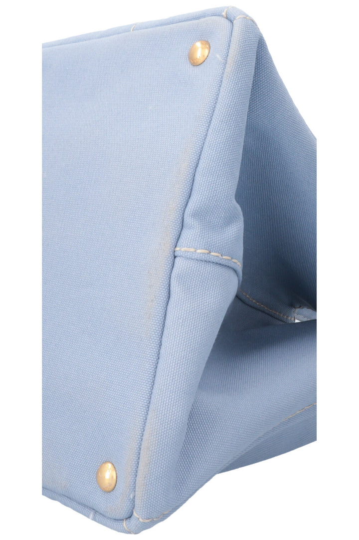 PRADA Canapa Tote Bag Toile Bleu Clair