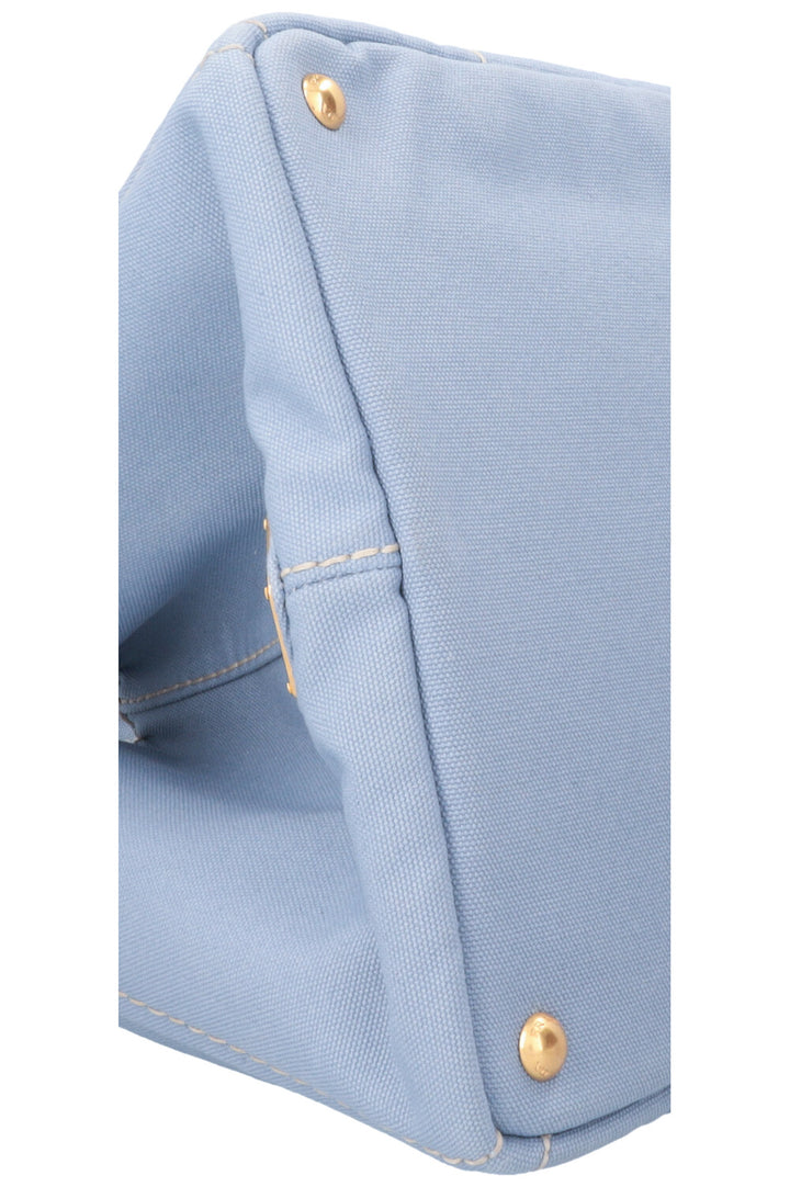 PRADA Canapa Tote Bag Toile Bleu Clair