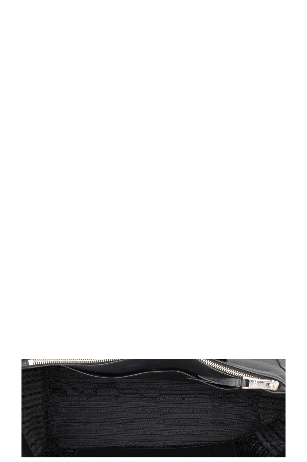 PRADA Concept Double Zip Tote Bag Leather Black
