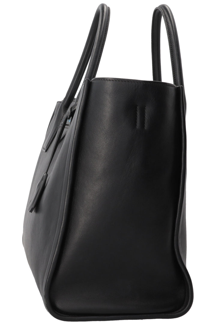 PRADA Concept Double Zip Tote Bag Leather Black