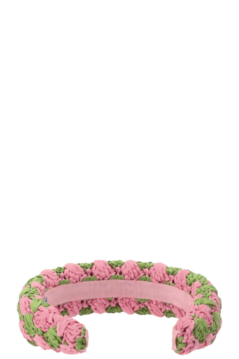 PRADA Crochet Headband Raffia Pink Green