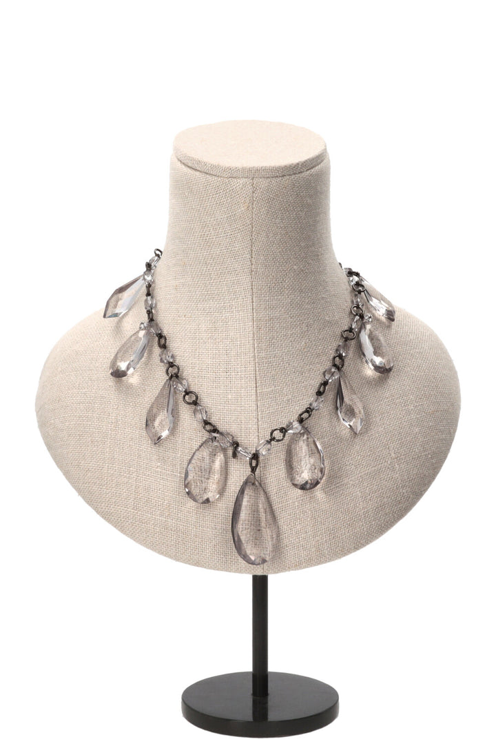 PRADA Crystal Necklace Crystals Silver