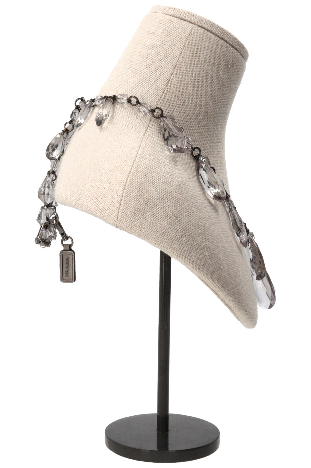 PRADA Crystal Necklace Crystals Silver