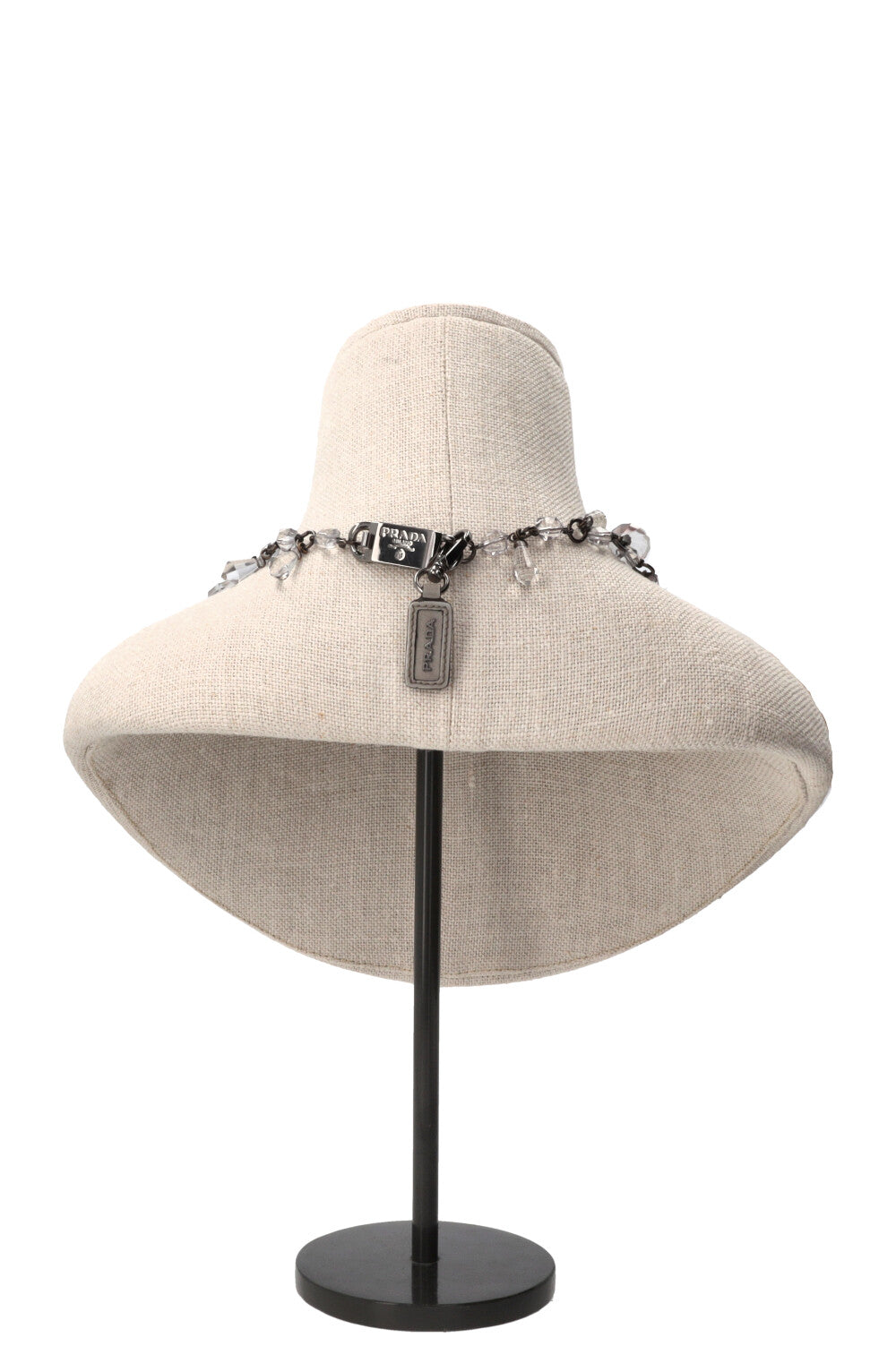 PRADA Crystal Necklace Crystals Silver