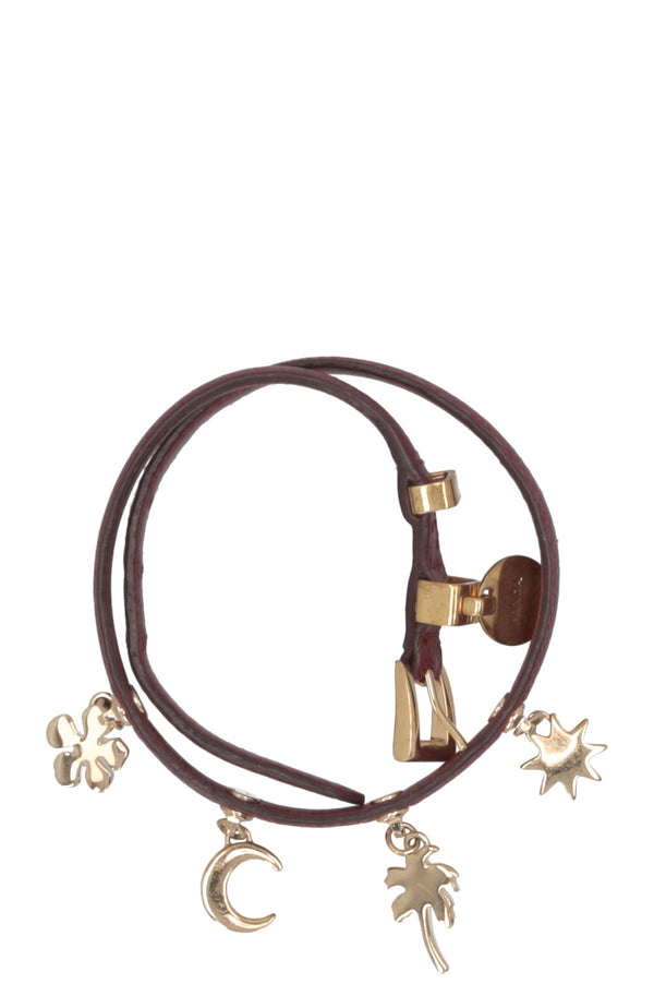 PRADA Double Tour Charm Bracelet Burgundy