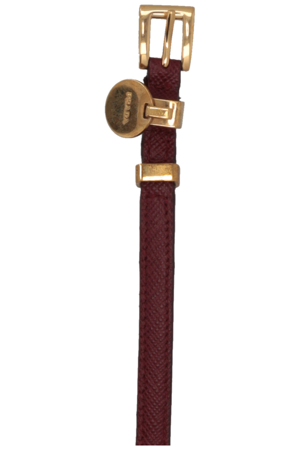 PRADA Double Tour Charm Bracelet Burgundy