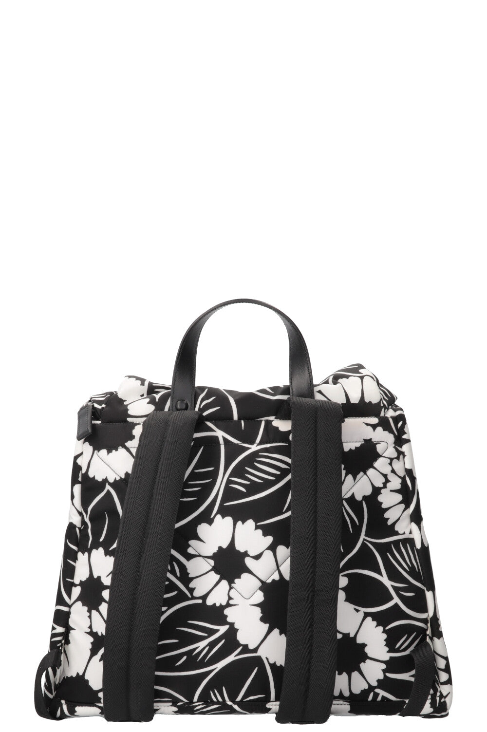 Sac à dos PRADA à imprimé floral en nylon noir