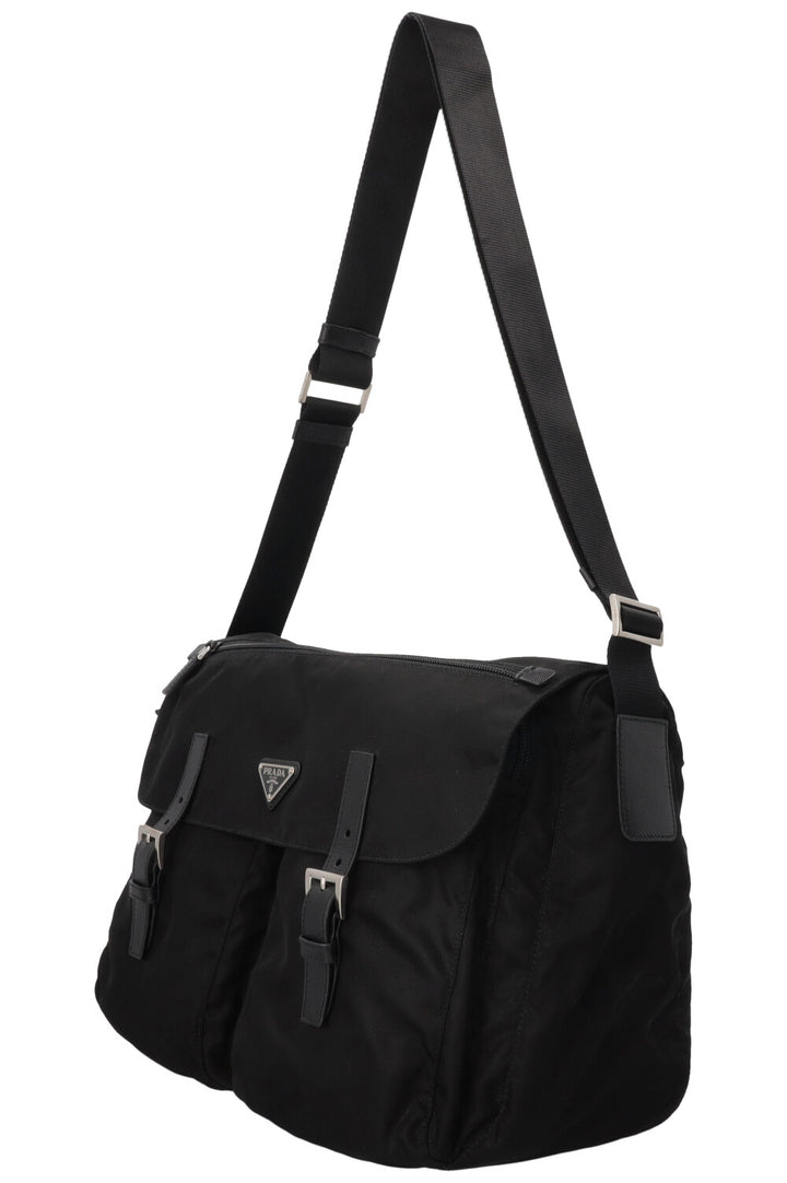 Sac bandoulière PRADA à poche avant en Re-Nylon noir