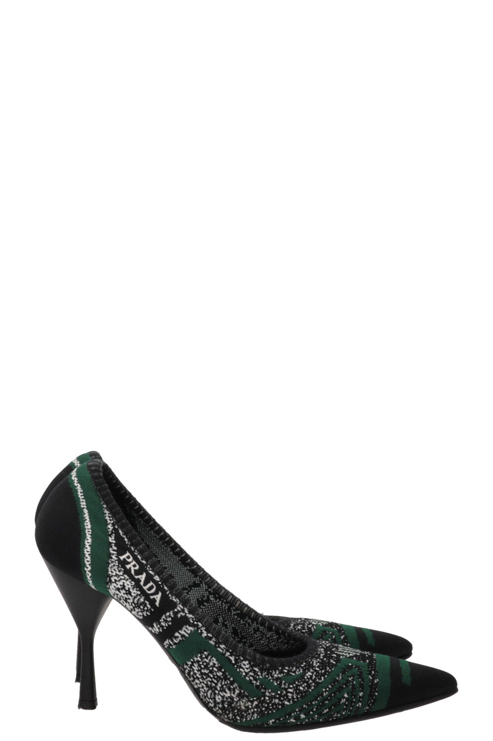 PRADA Escarpins Tricot Noir Vert