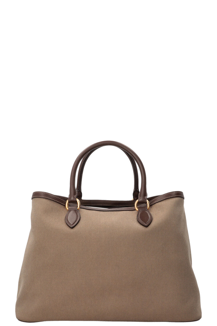 PRADA Jacquard Tote Bag Canvas Beige