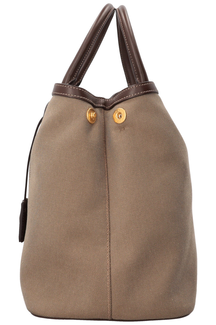 PRADA Jacquard Tote Bag Canvas Beige