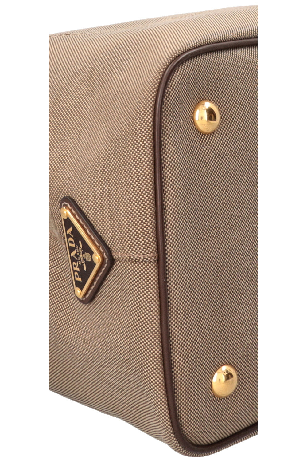 PRADA Jacquard Tote Bag Canvas Beige