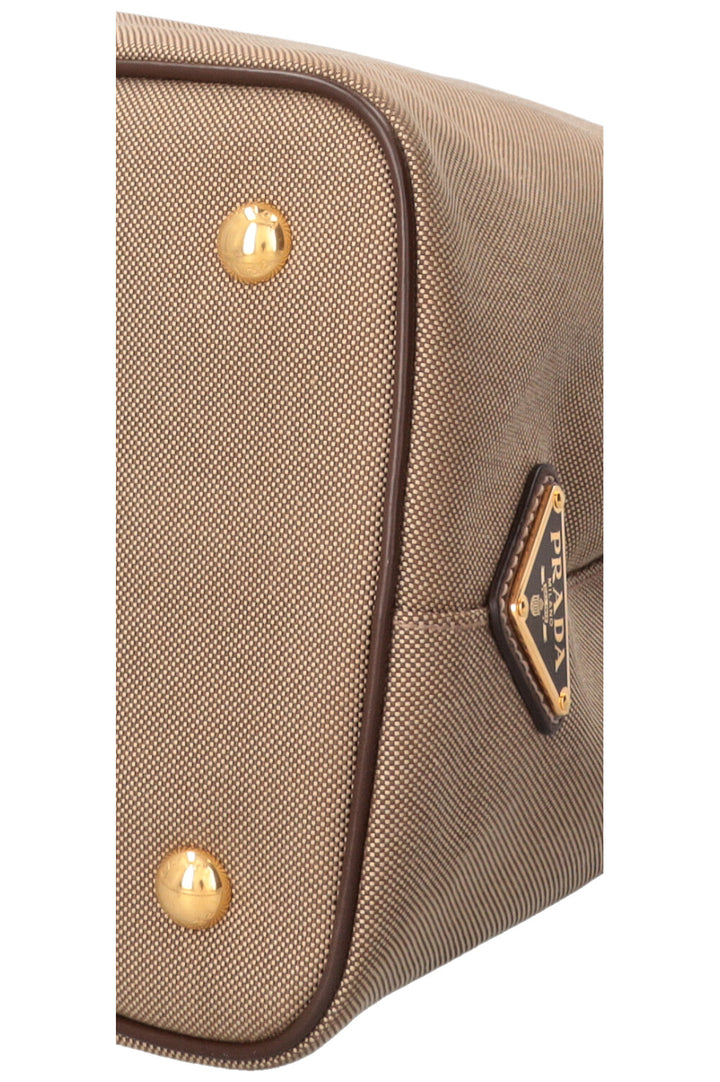 PRADA Jacquard Tote Bag Canvas Beige