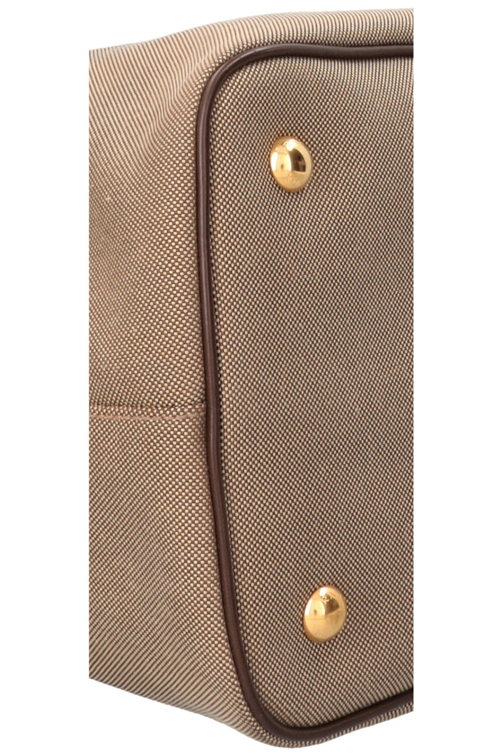 PRADA Jacquard Tote Bag Canvas Beige
