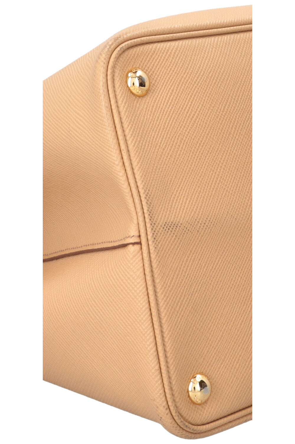Sac grand modèle Prada Double en cuir Saffiano beige