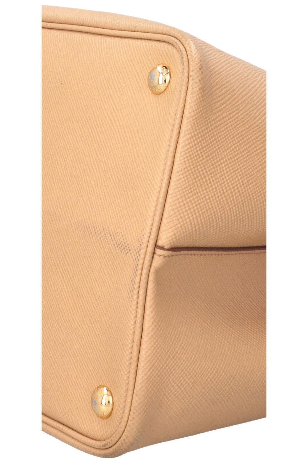 Sac grand modèle Prada Double en cuir Saffiano beige