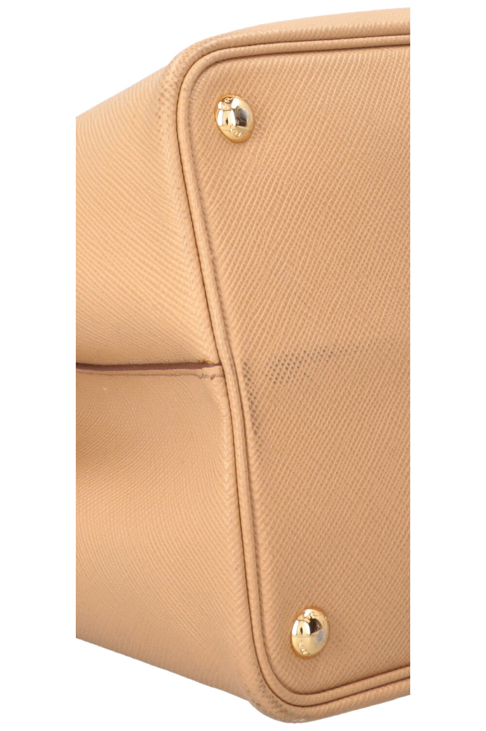 Sac grand modèle Prada Double en cuir Saffiano beige