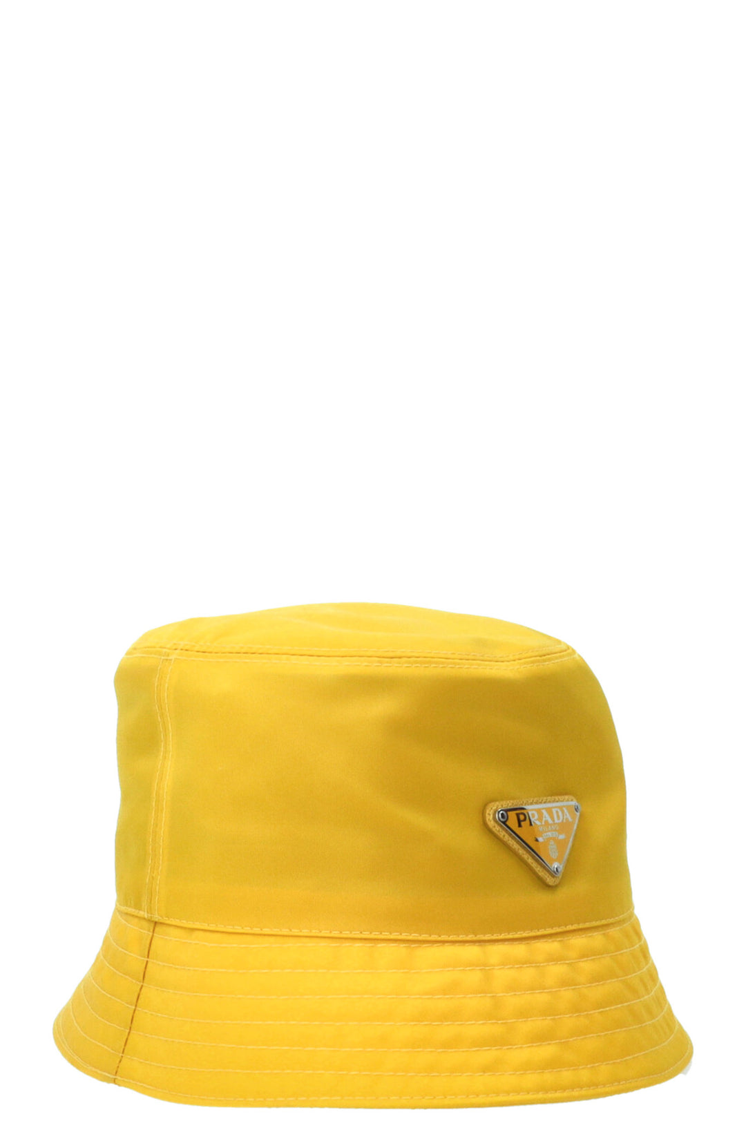PRADA Logo Bucket Hat Nylon Yellow