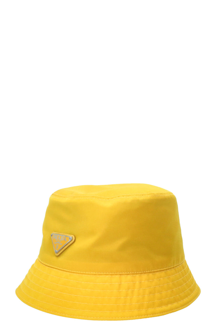 PRADA Logo Bucket Hat Nylon Yellow