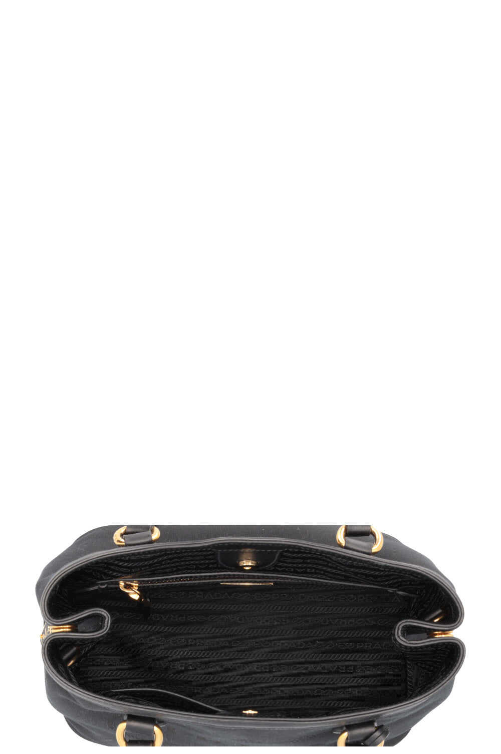 PRADA Logo Tote Bag Canvas Black