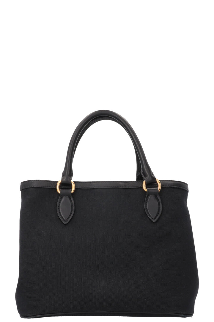 PRADA Logo Tote Bag Canvas Black
