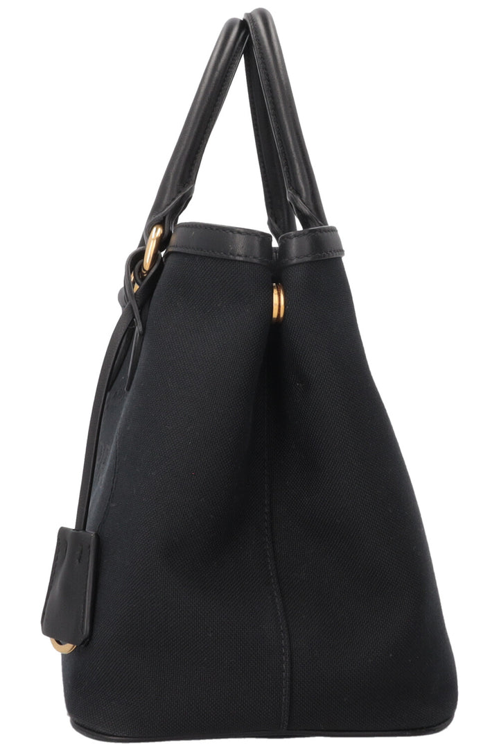 PRADA Logo Tote Bag Canvas Black