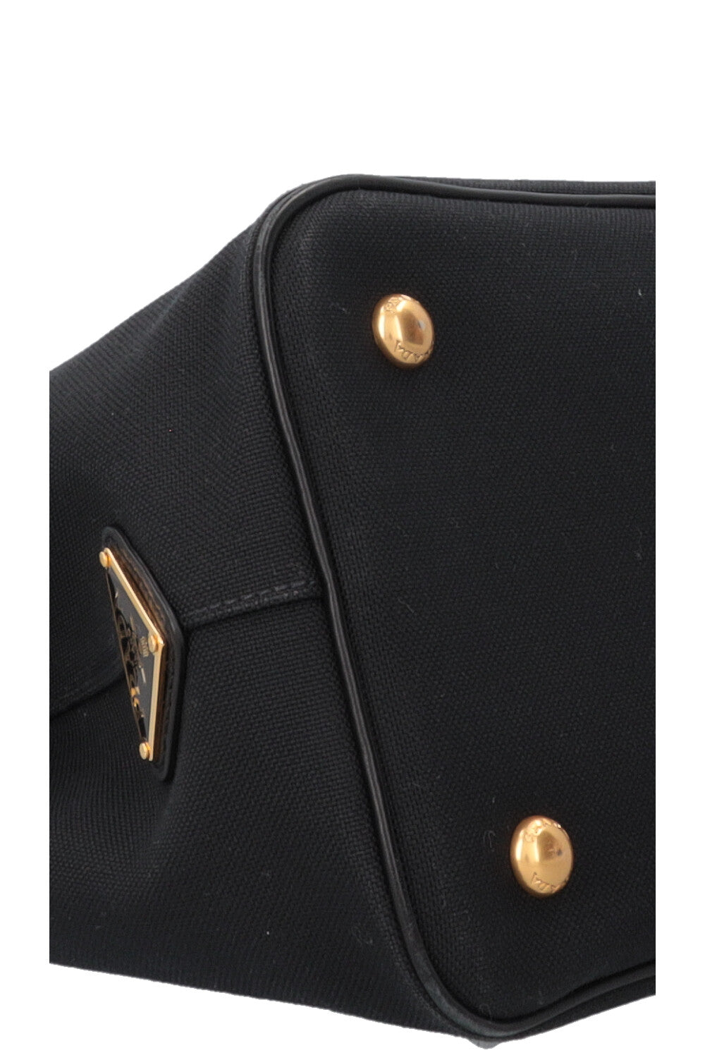 PRADA Logo Tote Bag Canvas Black