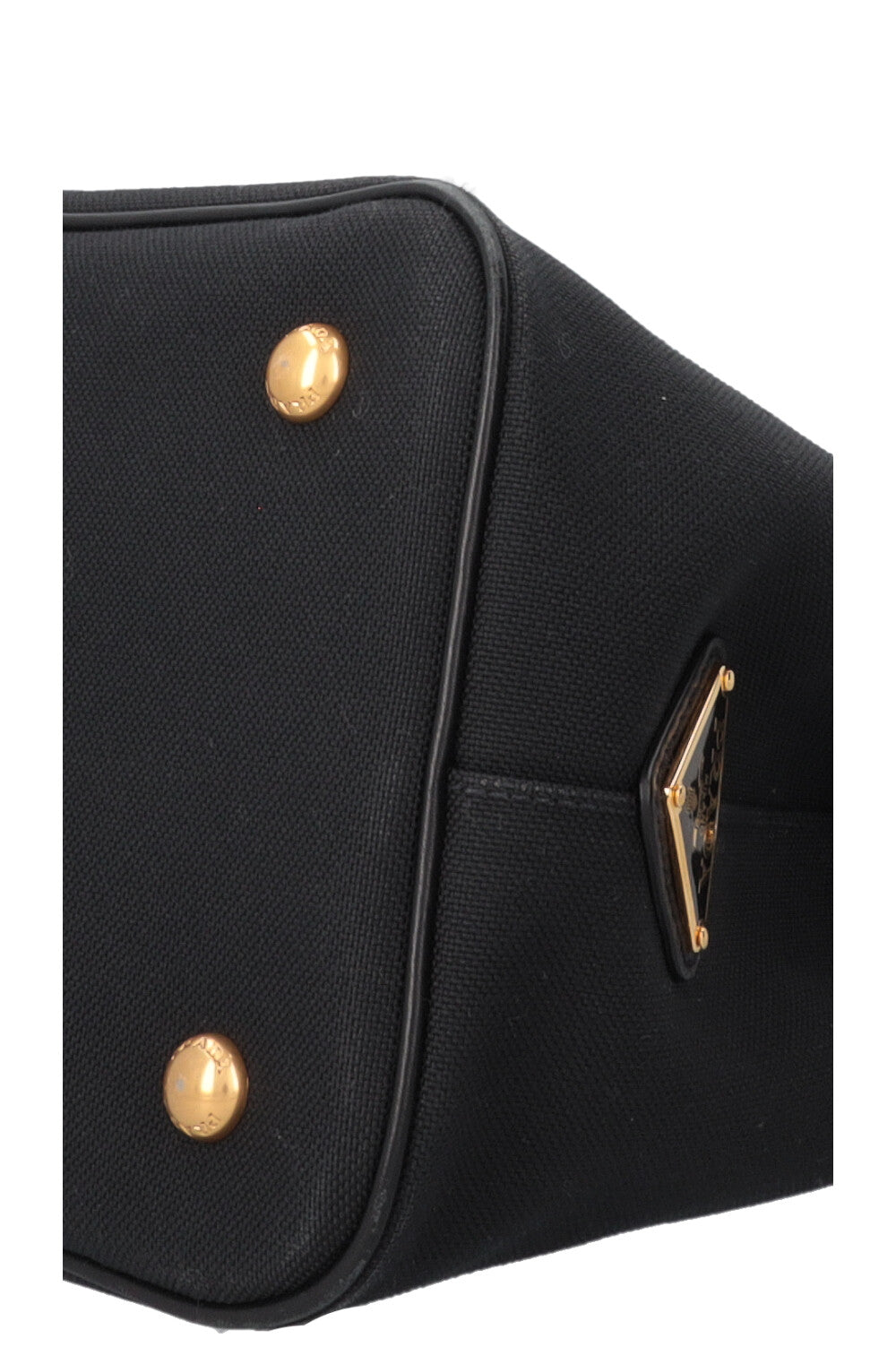 PRADA Logo Tote Bag Canvas Black