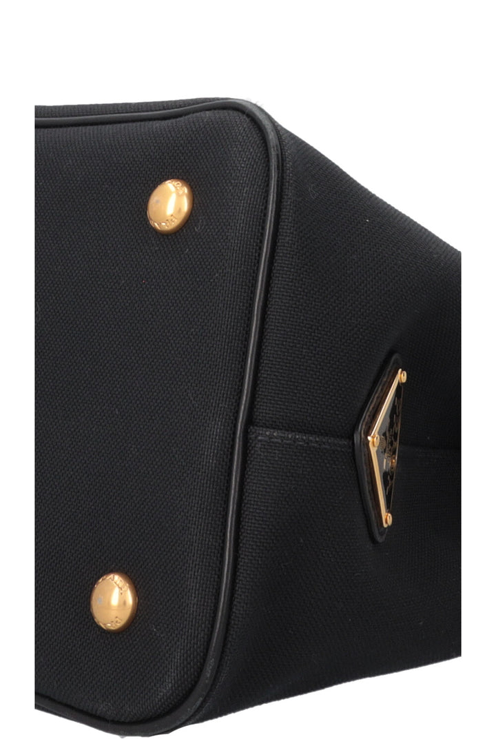 PRADA Logo Tote Bag Canvas Black