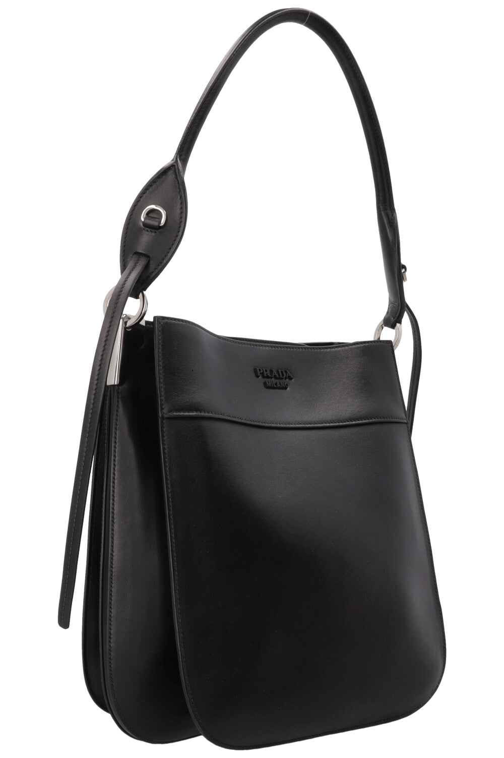 PRADA Margit Shoulder Bag Leather Black