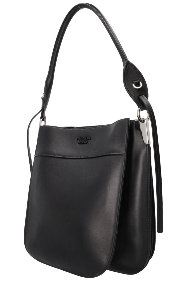 PRADA Margit Shoulder Bag Leather Black