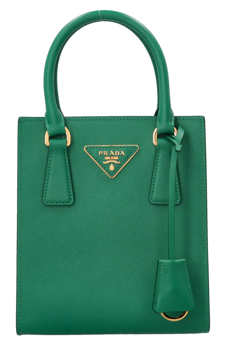 PRADA Mini sac en cuir Saffiano vert