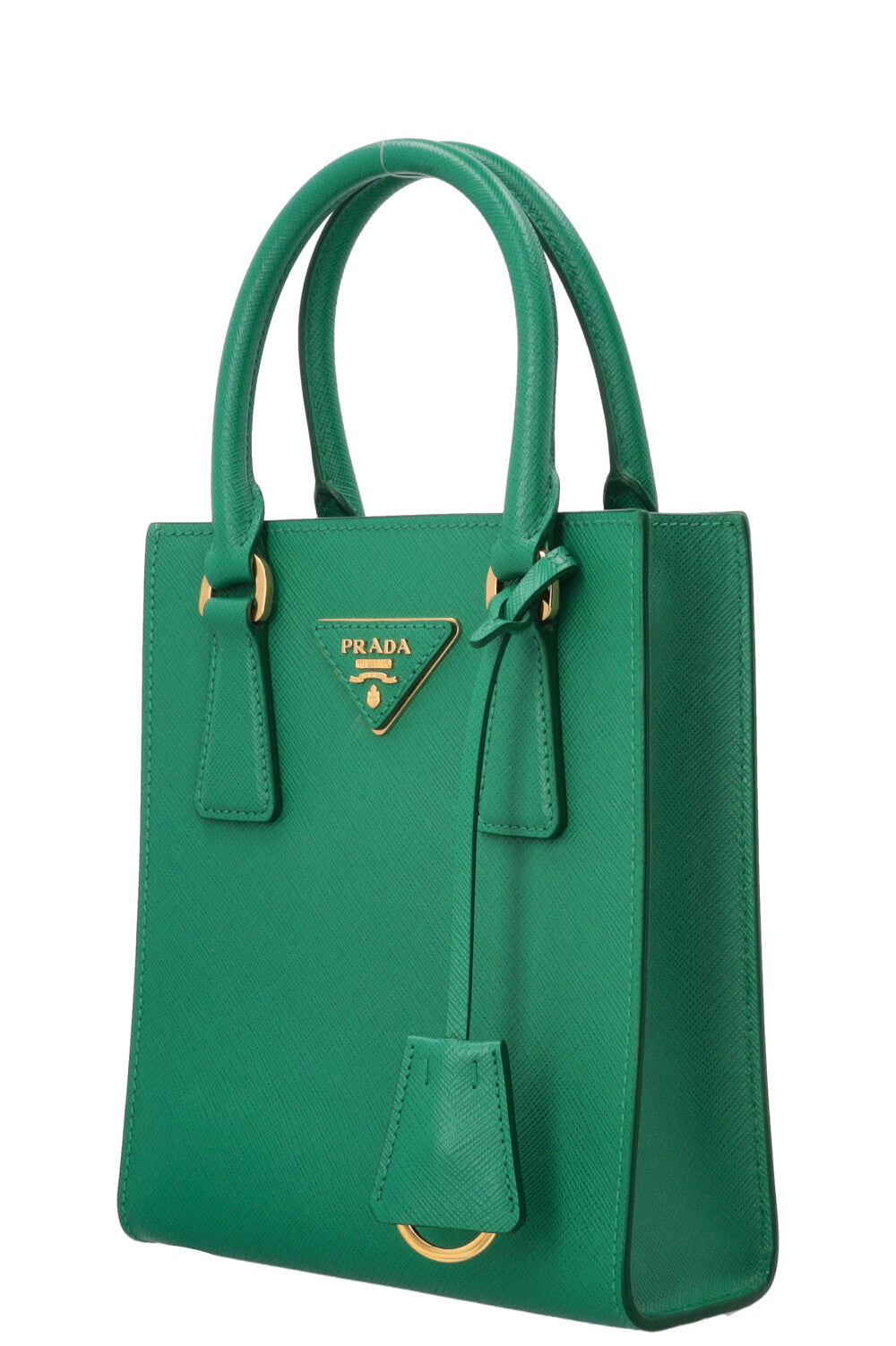 PRADA Mini sac en cuir Saffiano vert