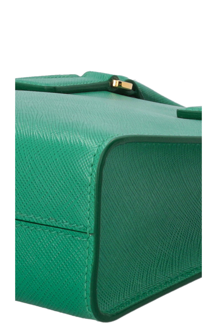 PRADA Mini sac en cuir Saffiano vert