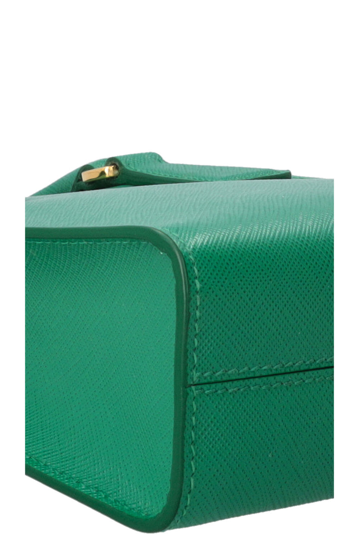 PRADA Mini sac en cuir Saffiano vert