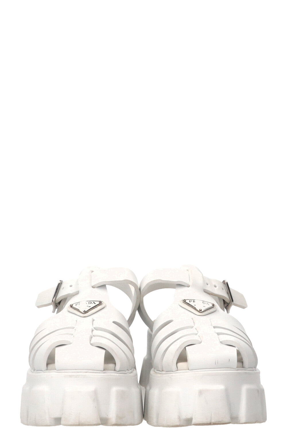 PRADA Monolit Sandals White