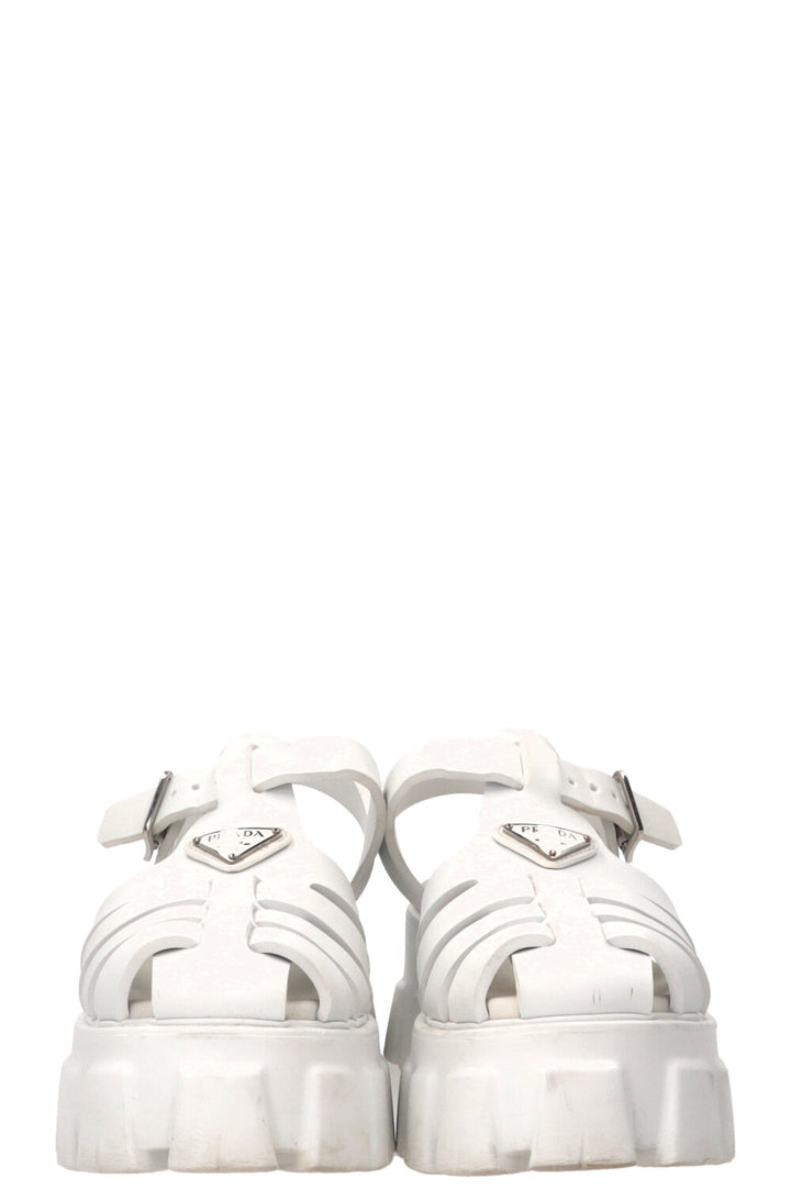 PRADA Monolit Sandals White