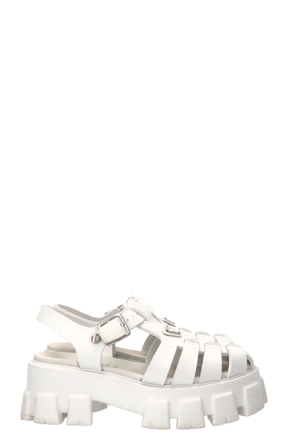 PRADA Monolit Sandals White