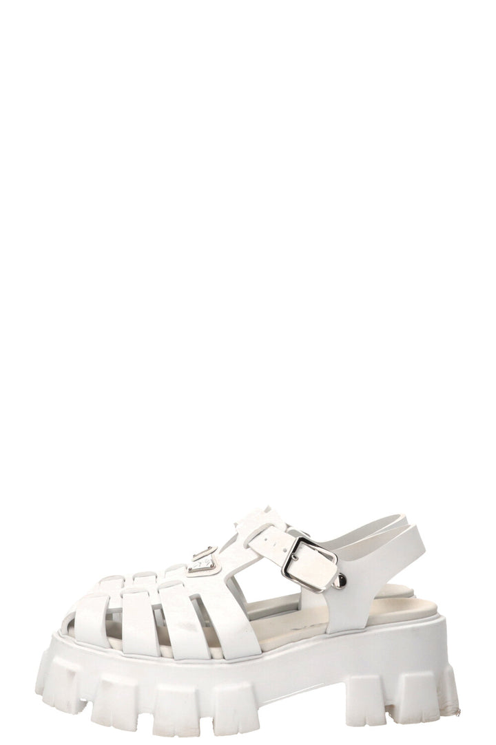 PRADA Monolit Sandals White