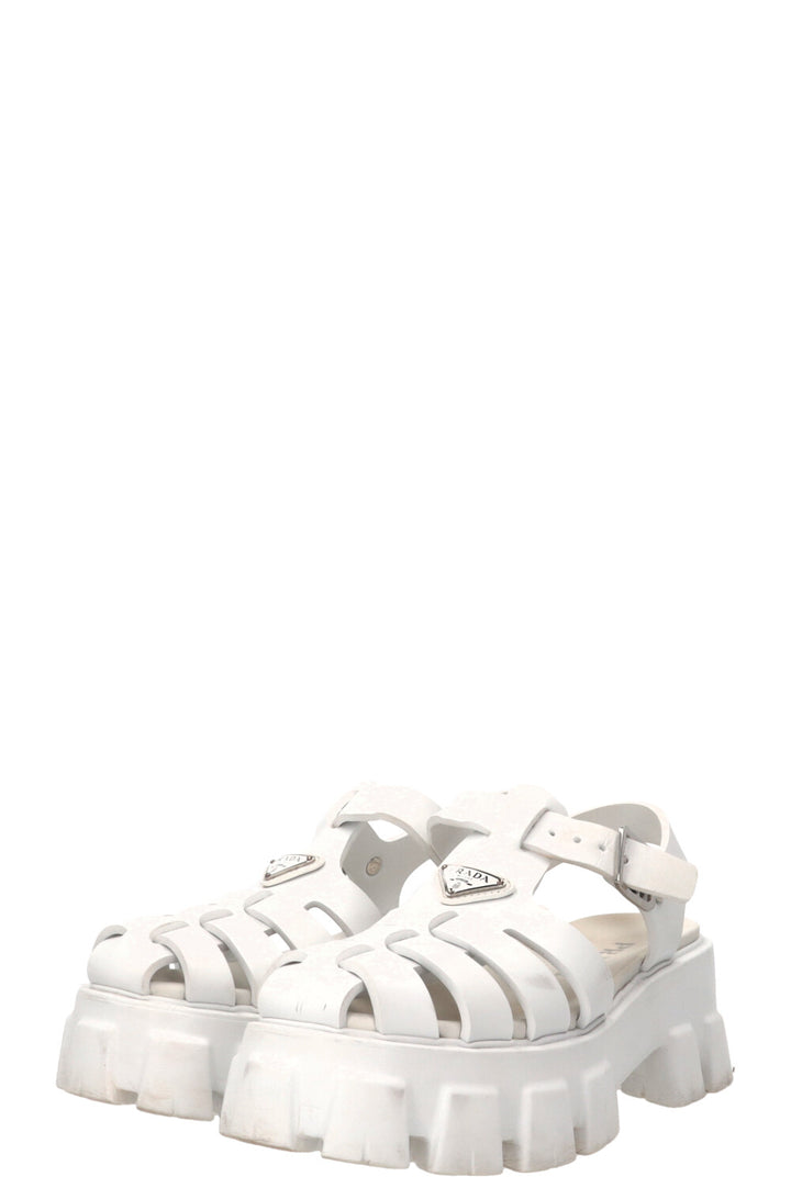 PRADA Monolit Sandals White