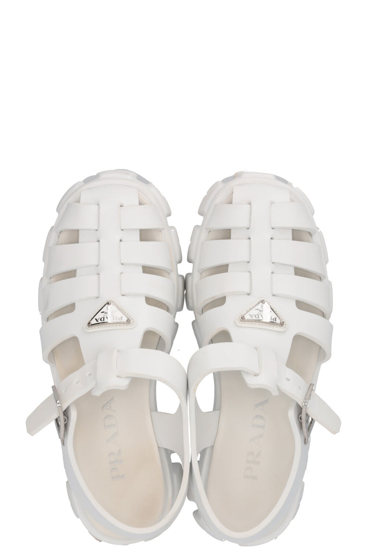 PRADA Monolit Sandals White