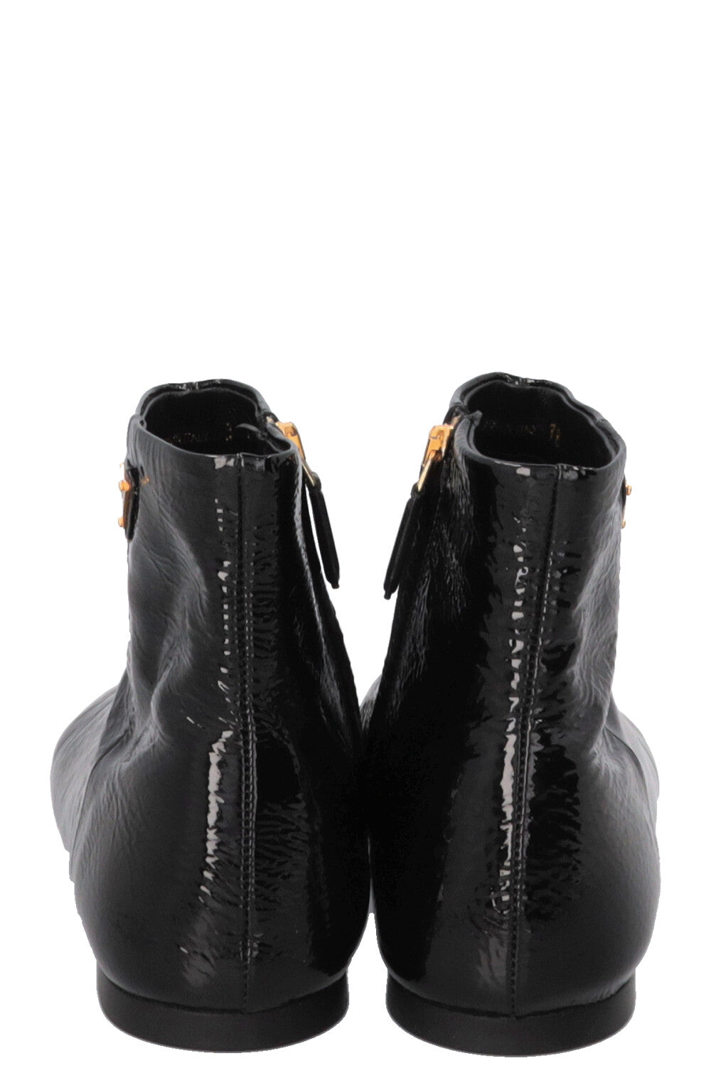 PRADA Naplak Ankle Boots Patent Black