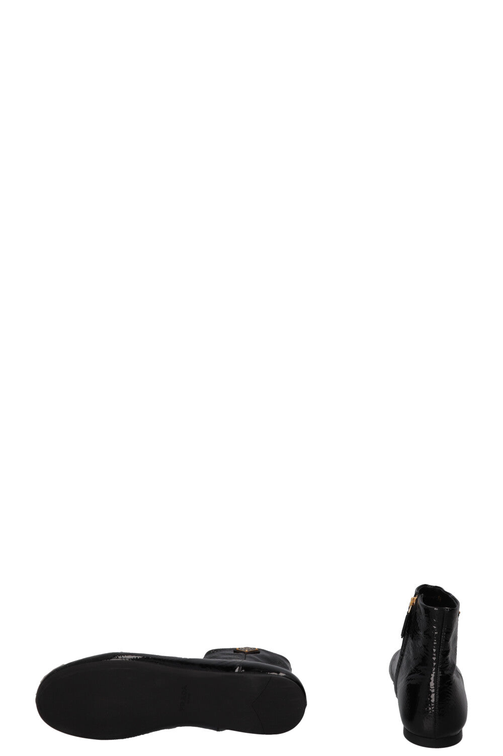 PRADA Naplak Ankle Boots Patent Black
