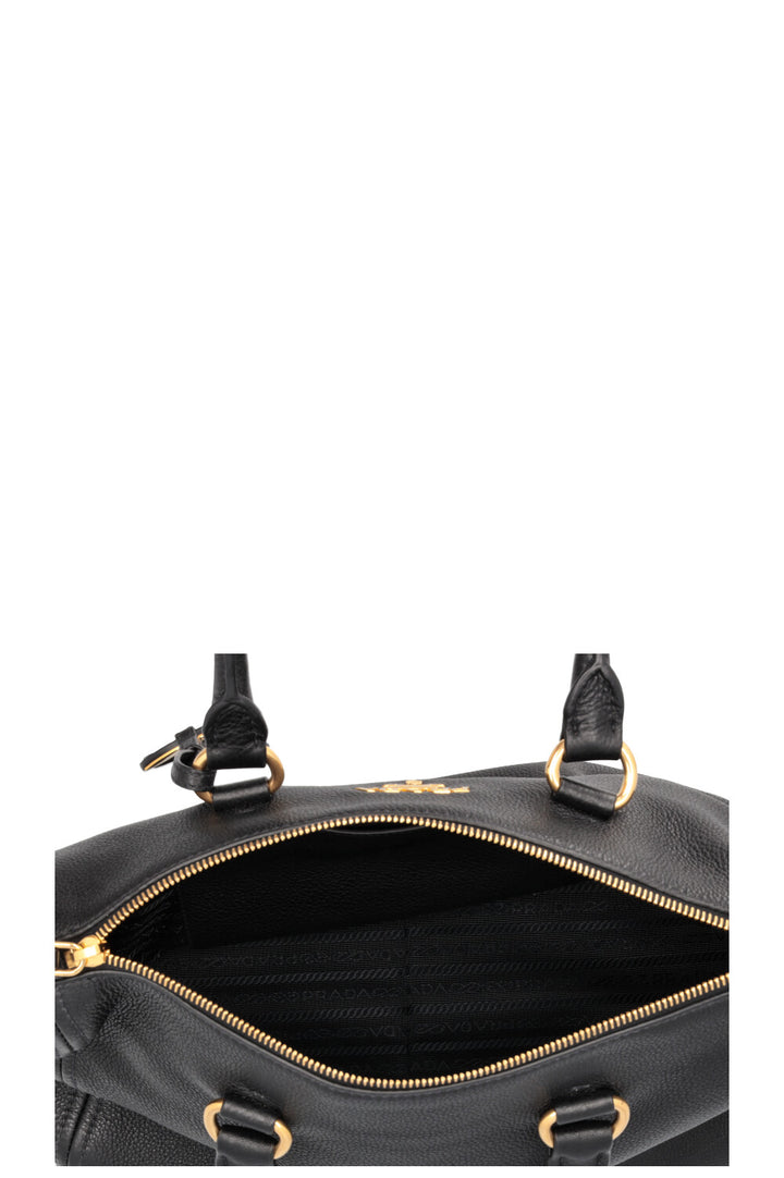 PRADA Phenix Bowling Bag Leather Black