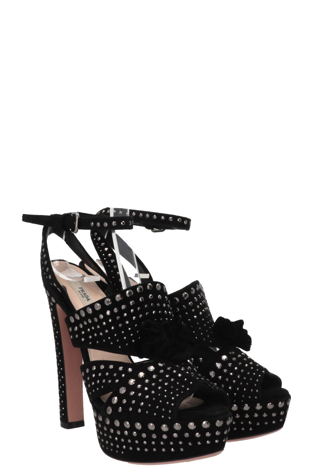 PRADA Platform Heels Studs Black