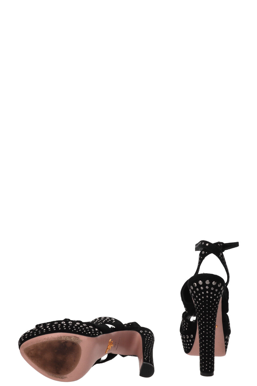 PRADA Platform Heels Studs Black