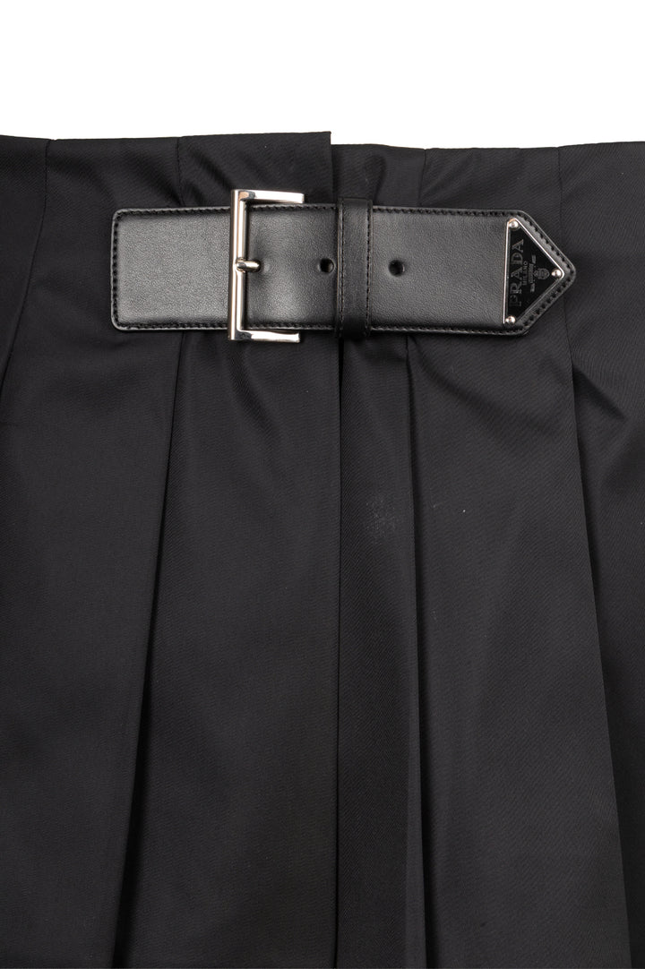 PRADA Pleated Skirt Re-Nylon Black