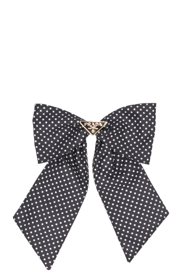 PRADA Polka Dots Bow Hairclip Blue