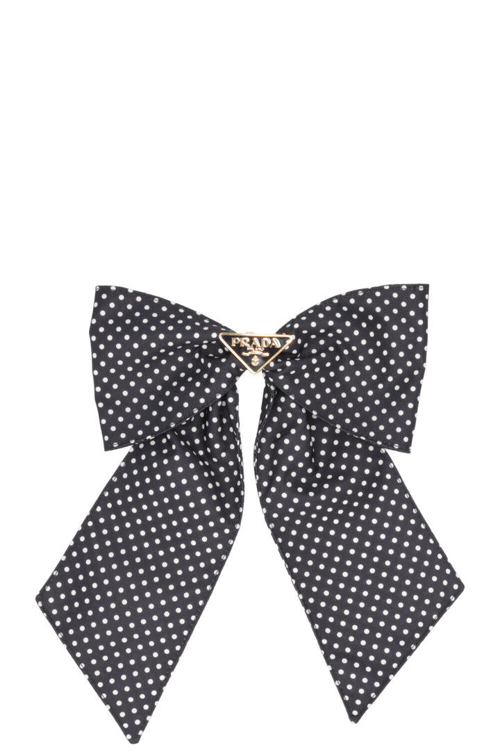 PRADA Polka Dot Bow Hairclip Blue